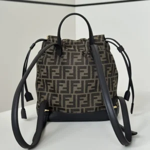 Fendi Women Brown Ff Jacquard Fabric Backpack 8BZ057AV