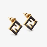 Fendi Women Forever Fendi Earrings Gold-Colored and Black Metal