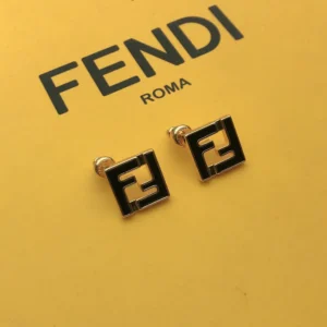 Fendi Women Forever Fendi Earrings Gold-Colored and Black Metal