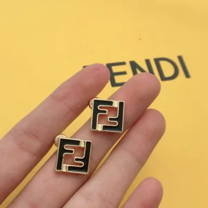 Fendi Women Forever Fendi Earrings Gold-Colored and Black Metal
