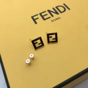 Fendi Women Forever Fendi Earrings Gold-Colored and Black Metal