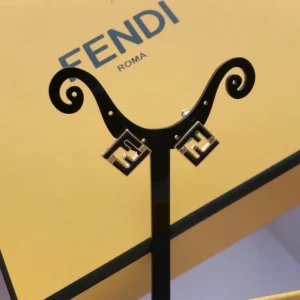 Fendi Women Forever Fendi Earrings Gold-Colored and Black Metal