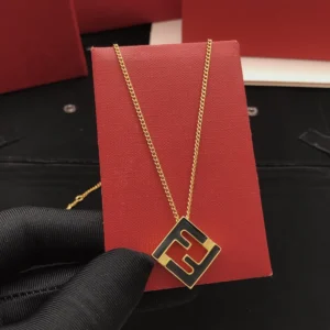 Fendi Women Forever Fendi Necklace Gold-colored and Black Metal