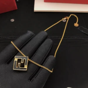 Fendi Women Forever Fendi Necklace Gold-colored and Black Metal