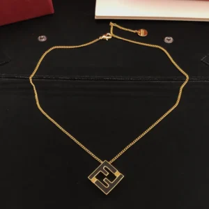Fendi Women Forever Fendi Necklace Gold-colored and Black Metal
