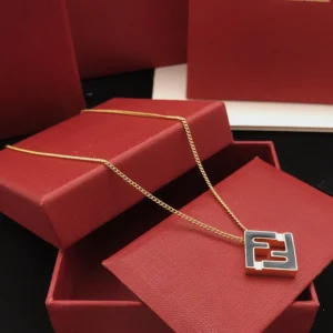Fendi Women Forever Fendi Necklace Gold-colored and Black Metal
