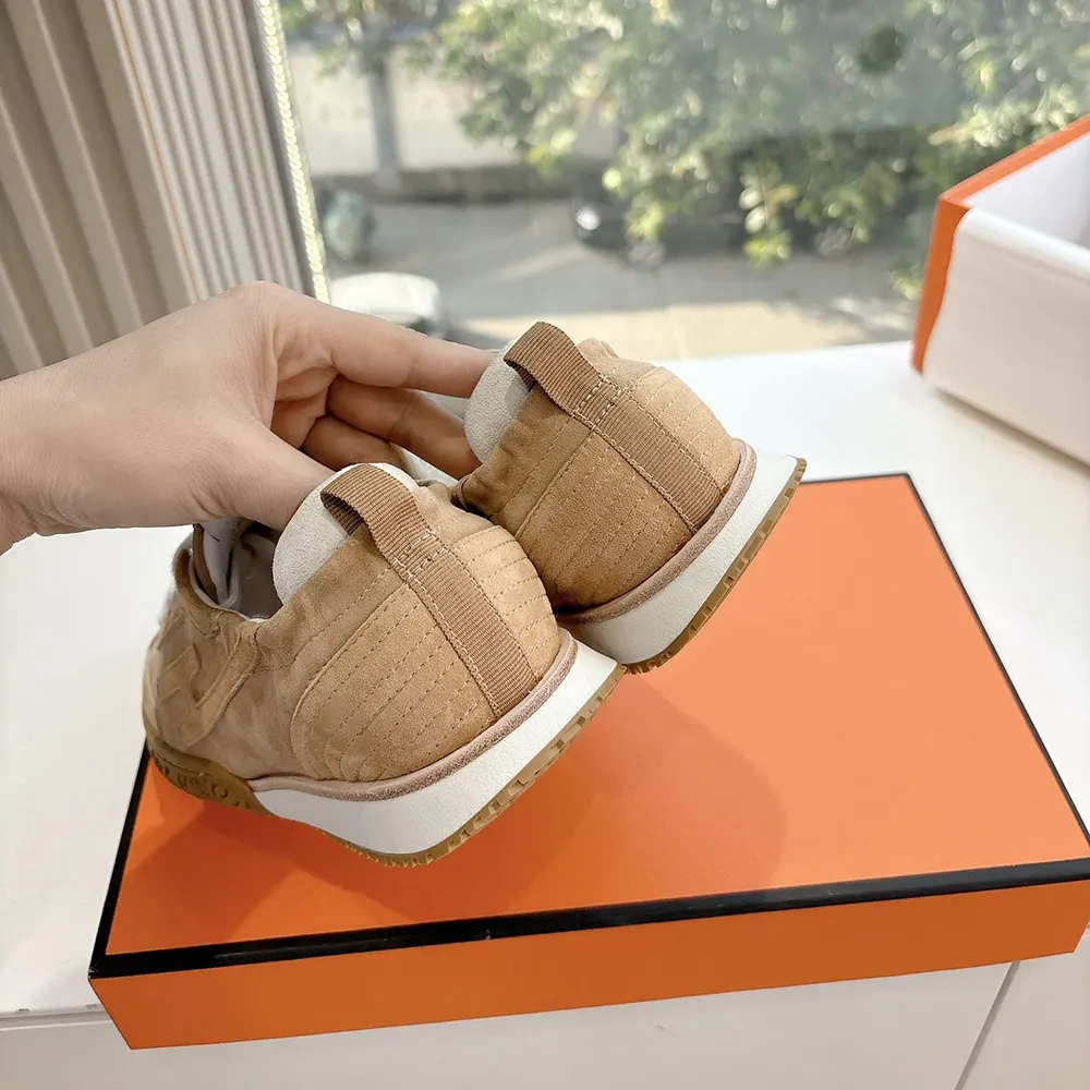 Hermes Unisex Jet Sneaker in Technical Canvas and Suede Goatskin-Natural 8 Hermes Unisex Jet Sneaker in Technical Canvas and Suede Goatskin-Natural