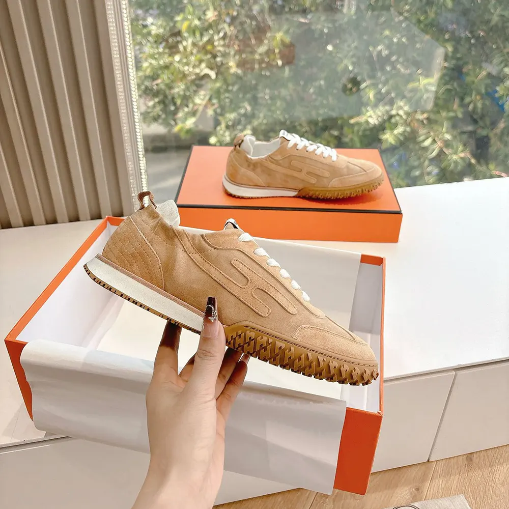 Hermes Unisex Jet Sneaker in Technical Canvas and Suede Goatskin-Natural 5 Hermes Unisex Jet Sneaker in Technical Canvas and Suede Goatskin-Natural