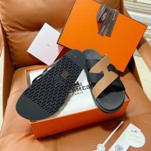 Hermes Unisex Kazimir Sandal-Brown/Black H251975ZHA3395