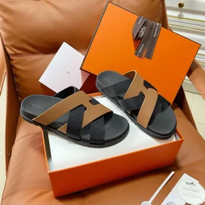 Hermes Unisex Kazimir Sandal-Brown/Black H251975ZHA3395