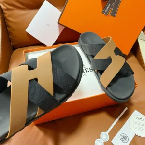 Hermes Unisex Kazimir Sandal-Brown/Black H251975ZHA3395