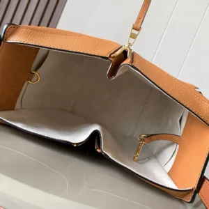 Loewe Unisex Compact Hammock Bag in Soft Grained Calfskin-Brown