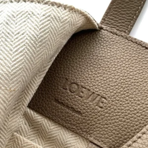 Loewe Unisex Compact Hammock Bag in Soft Grained Calfskin-Grey