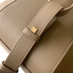 Loewe Unisex Compact Hammock Bag in Soft Grained Calfskin-Grey
