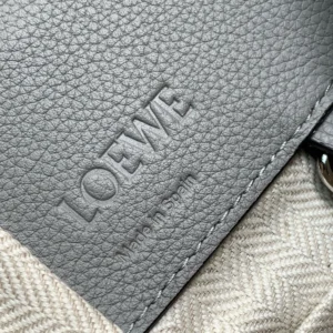 Loewe Unisex Compact Hammock Bag in Soft Grained Calfskin-Silver