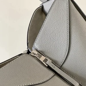 Loewe Unisex Compact Hammock Bag in Soft Grained Calfskin-Silver