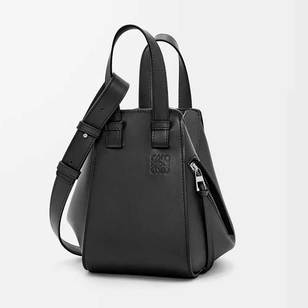 Loewe Unisex Compact Hammock Bag in in Classic Calfskin-Black