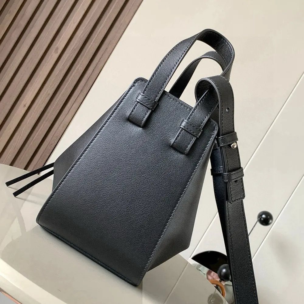 Loewe Unisex Compact Hammock Bag in in Classic Calfskin-Black