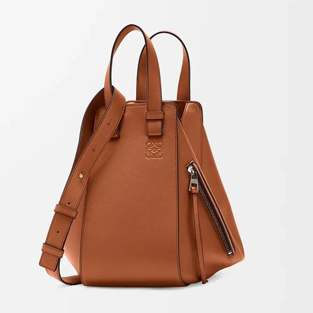 Loewe Unisex Compact Hammock Bag in in Classic Calfskin-Tan