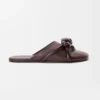 Loewe Women Flamenco Knot Mule in Lambskin-Dark Chestnut L815379X98