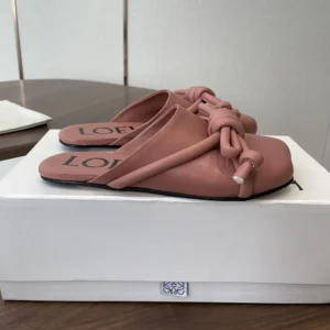 Loewe Women Flamenco Knot Mule in Lambskin-Pink L815379X98