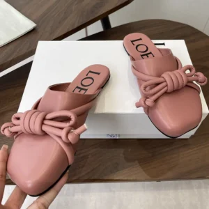 Loewe Women Flamenco Knot Mule in Lambskin-Pink L815379X98