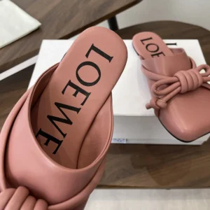 Loewe Women Flamenco Knot Mule in Lambskin-Pink L815379X98