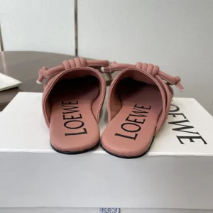 Loewe Women Flamenco Knot Mule in Lambskin-Pink L815379X98