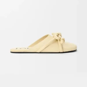 Loewe Women Flamenco Knot Mule in Lambskin-Yellow L815379X98