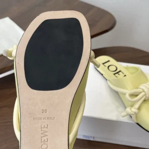 Loewe Women Flamenco Knot Mule in Lambskin-Yellow L815379X98