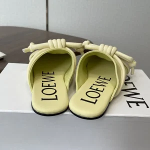 Loewe Women Flamenco Knot Mule in Lambskin-Yellow L815379X98
