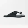 Loewe Women Toggle Flat Sandal in Shiny Smoot Calfskin-Black L815465XB9