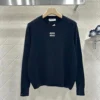 Miu Miu Women Cashmere Crew-Neck Sweater-Black