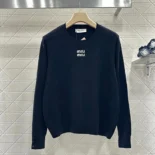 Miu Miu Women Cashmere Crew-Neck Sweater-Black