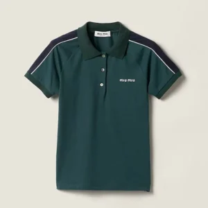 Miu Miu Women Cotton Jersey Polo Shirt-MJNA19182D