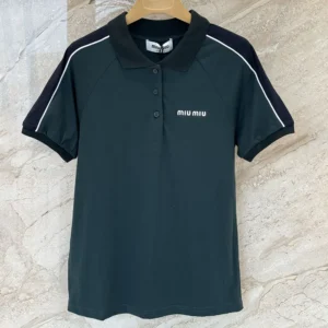Miu Miu Women Cotton Jersey Polo Shirt-MJNA19182D