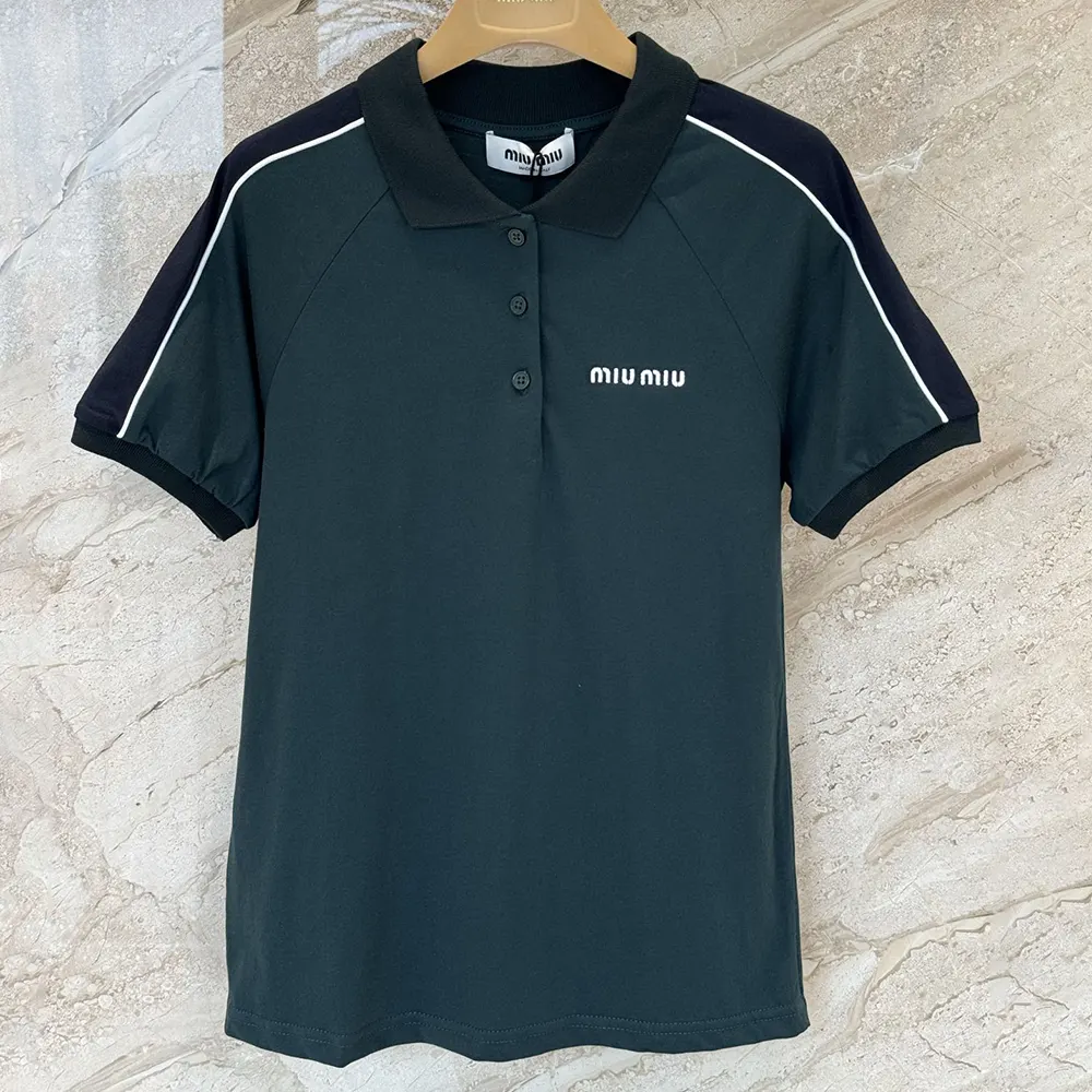 Miu Miu Women Cotton Jersey Polo Shirt-MJNA19182D
