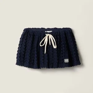 Miu Miu Women Cotton Miniskirt-Nvay MMG5881847F0008