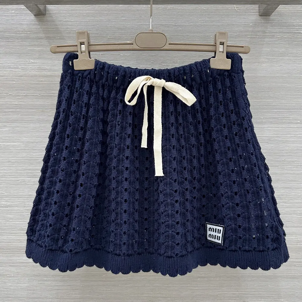 Miu Miu Women Cotton Miniskirt-Nvay MMG5881847F0008