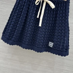Miu Miu Women Cotton Miniskirt-Nvay MMG5881847F0008