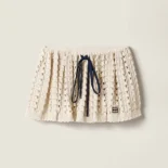 Miu Miu Women Cotton Miniskirt-White MMG5881847F0018