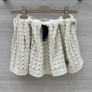 Miu Miu Women Cotton Miniskirt-White MMG5881847F0018