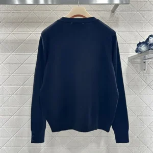 Miu Miu Women Double Cashmere Sweater with Logo-Black