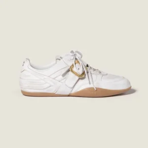 Miu Miu Women Gymnasium Leather Sneakers With Strap and Buckle 5E549E