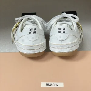 Miu Miu Women Gymnasium Leather Sneakers With Strap and Buckle 5E549E