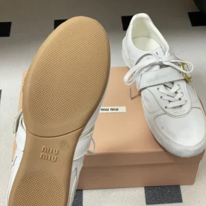 Miu Miu Women Gymnasium Leather Sneakers With Strap and Buckle 5E549E