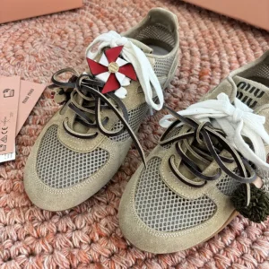 Miu Miu Women Gymnasium Mesh and Suede Sneakers 5E589E3KU1