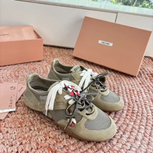 Miu Miu Women Gymnasium Mesh and Suede Sneakers 5E589E3KU1