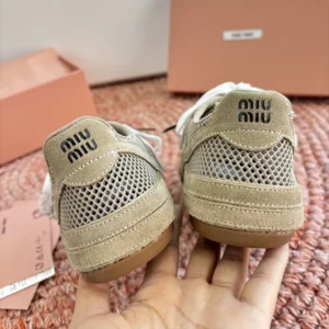 Miu Miu Women Gymnasium Mesh and Suede Sneakers 5E589E3KU1