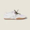 Miu Miu Women Gymnasium Mesh and Suede Sneakers-White 5E589E3KU1 8 Miu Miu Women Gymnasium Mesh and Suede Sneakers-White 5E589E3KU1